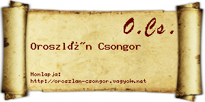 Oroszlán Csongor névjegykártya