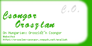 csongor oroszlan business card